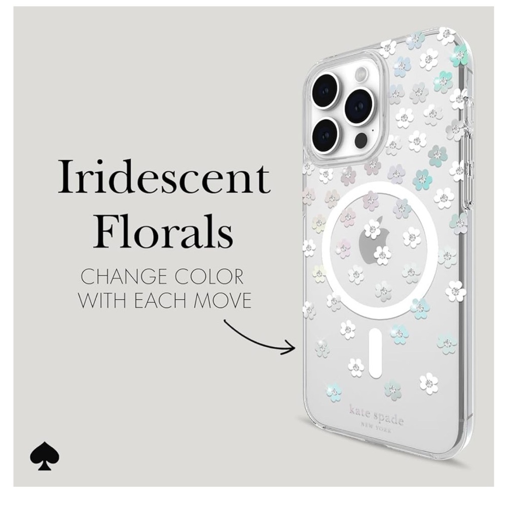 kate spade Iridescent Floral Clear Phone Case with Multicolor Flowers